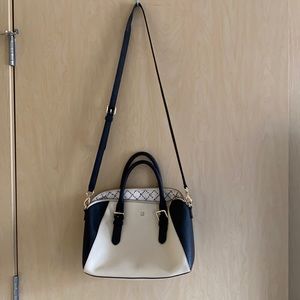 Black and white/cream tote